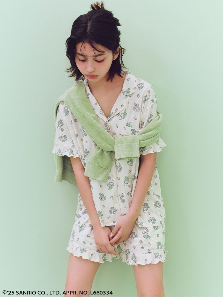 SNIDEL HOME「【MY MELODY】【接触冷感】総柄開襟シャツ」|ルームウェア|