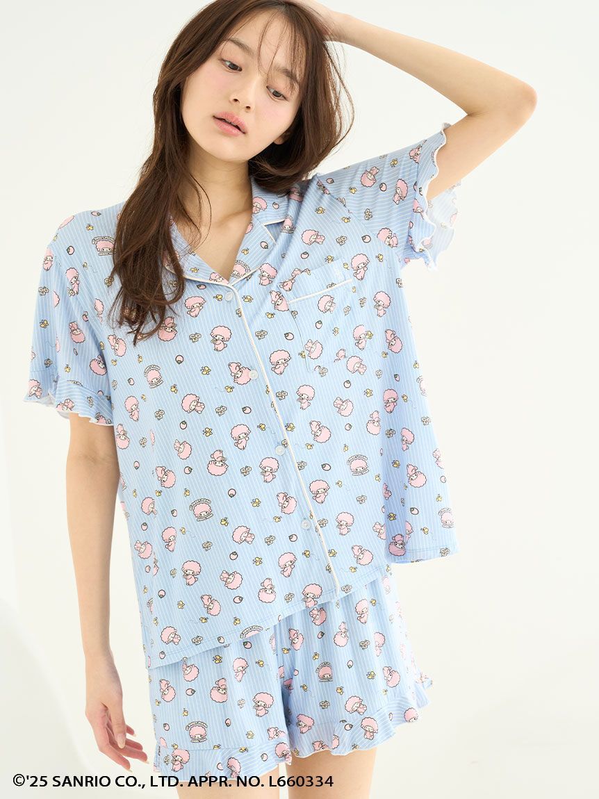 SNIDEL HOME「【MY MELODY】【接触冷感】総柄開襟シャツ」|ルームウェア|