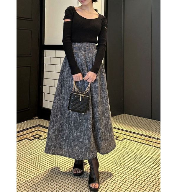 RESEXXY「ウエストタックツイードスカート」|スカート|ブラック