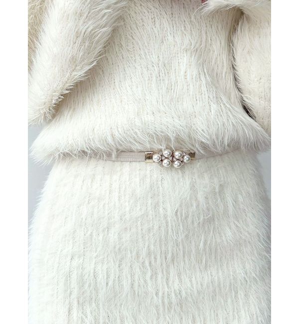 RESEXXY「ポイントパールゴムベルト」|ベルト|ベージュ