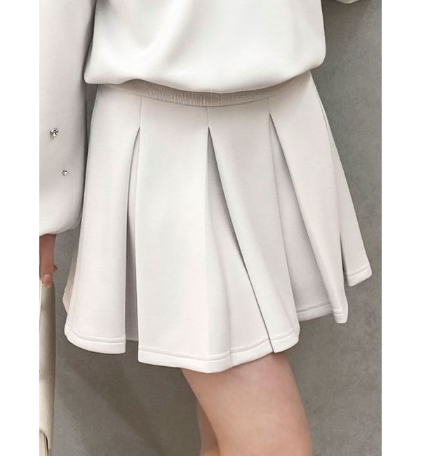 dazzlin「【セットアップ対応】ボックスプリーツカットミニスカート」|スカート|オフホワイト