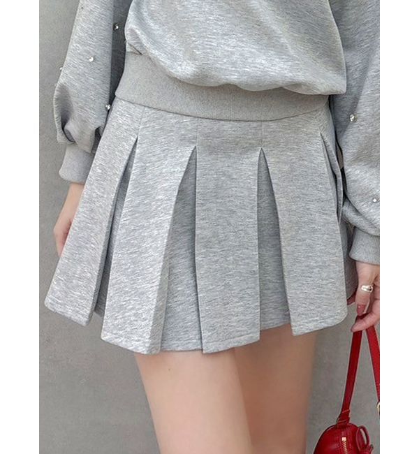 dazzlin「【セットアップ対応】ボックスプリーツカットミニスカート」|スカート|グレー