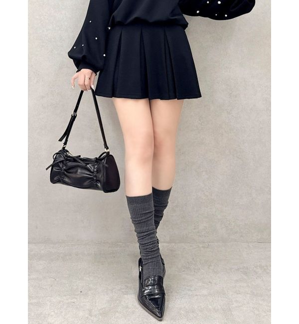 dazzlin「【セットアップ対応】ボックスプリーツカットミニスカート」|スカート|ブラック