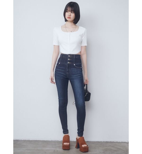 EMODA「【ELDER】FIX ハイウエストデニム」|デニム|