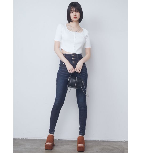 EMODA「【ELDER】FIX ハイウエストデニム」|デニム|