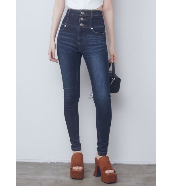 EMODA「【ELDER】FIX ハイウエストデニム」|デニム|インディゴ