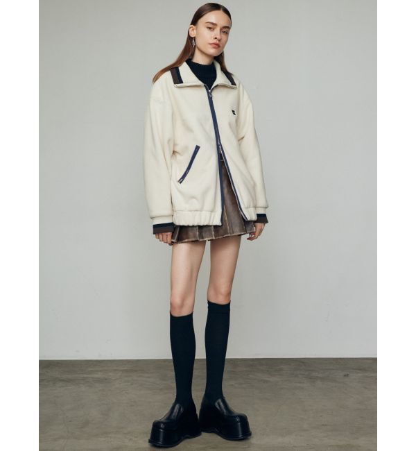 EMODA「リブカラーフリースブルゾン」|ブルゾン・スタジャン|