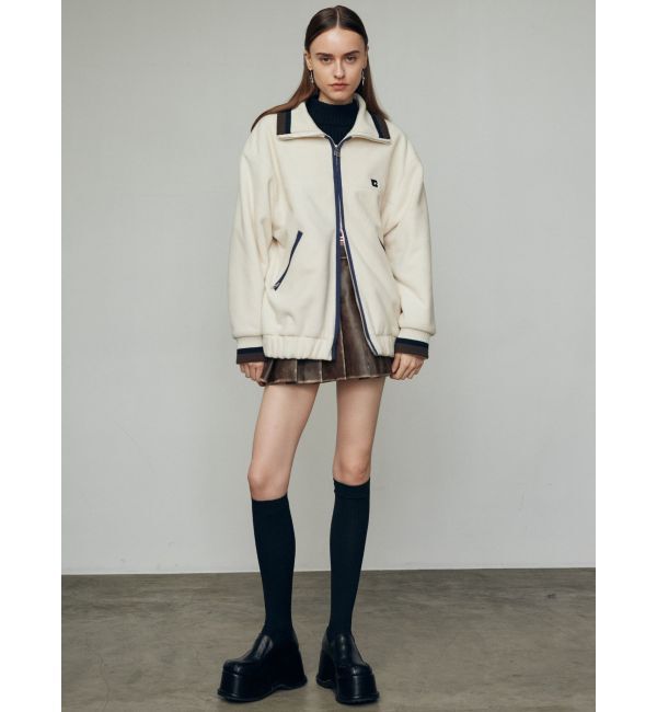 EMODA「リブカラーフリースブルゾン」|ブルゾン・スタジャン|