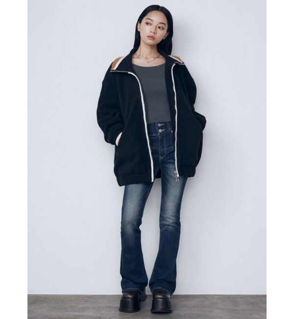 EMODA「リブカラーフリースブルゾン」|ブルゾン・スタジャン|