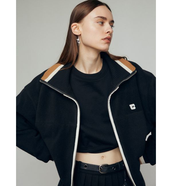 EMODA「リブカラーフリースブルゾン」|ブルゾン・スタジャン|