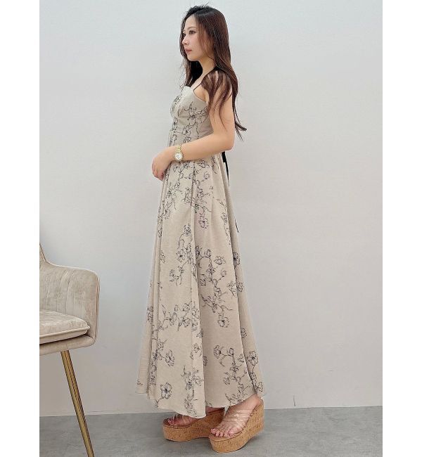 MERCURYDUO「リネンライクバックレースアップキャミワンピース」|ワンピース|