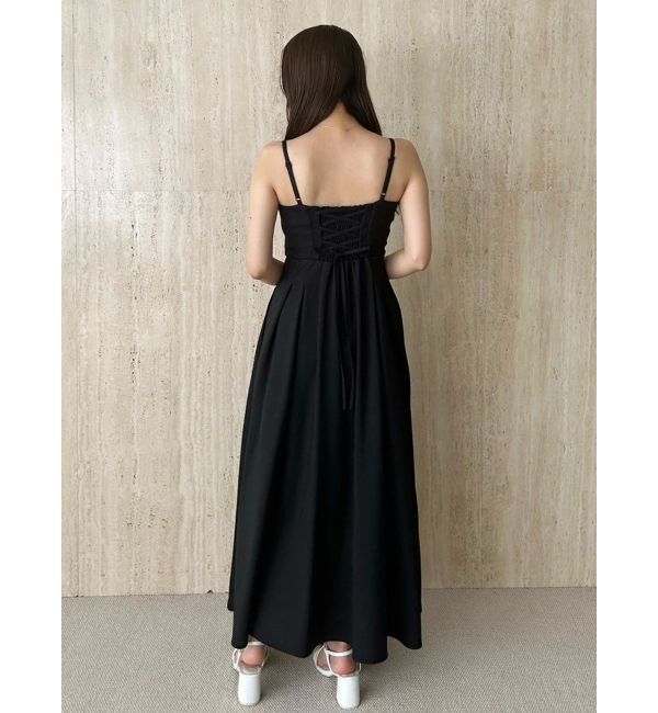 MERCURYDUO「リネンライクバックレースアップキャミワンピース」|ワンピース|