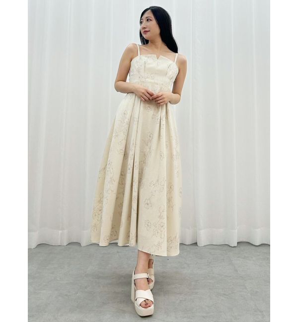 MERCURYDUO「リネンライクバックレースアップキャミワンピース」|ワンピース|