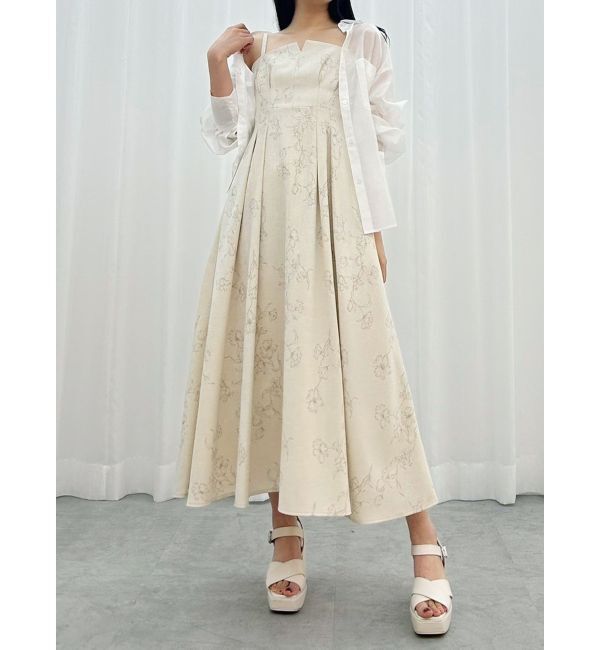 MERCURYDUO「リネンライクバックレースアップキャミワンピース」|ワンピース|