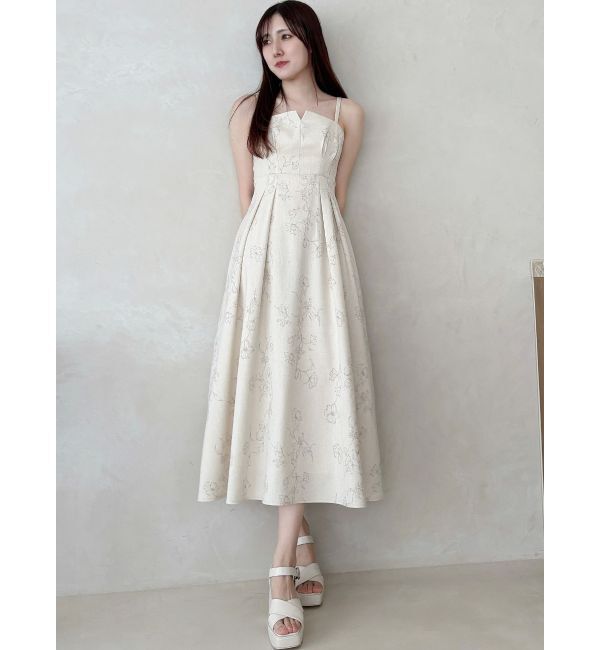 MERCURYDUO「リネンライクバックレースアップキャミワンピース」|ワンピース|
