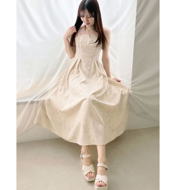 MERCURYDUO「リネンライクバックレースアップキャミワンピース」|ワンピース|