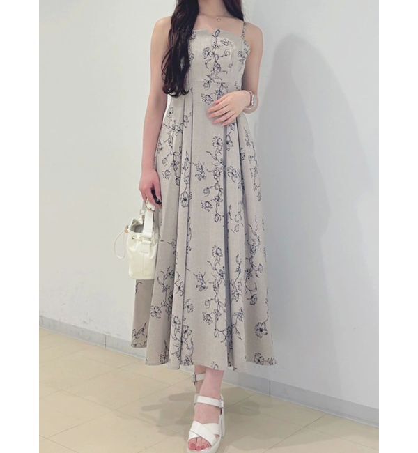 MERCURYDUO「リネンライクバックレースアップキャミワンピース」|ワンピース|