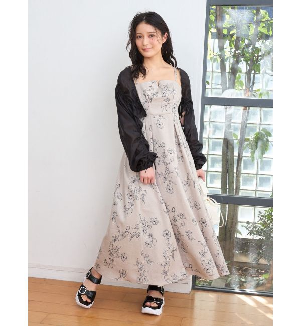 MERCURYDUO「リネンライクバックレースアップキャミワンピース」|ワンピース|