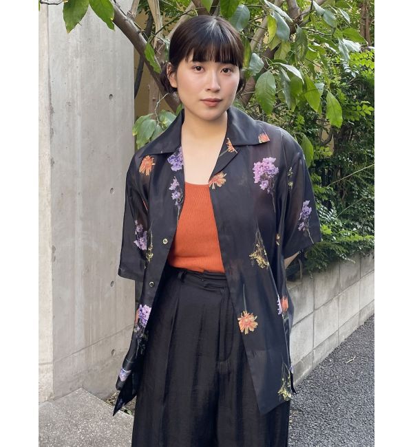 MURUA「フラワーシアーオープンカラーシャツ【WEB限定】」|シャツ・ブラウス|