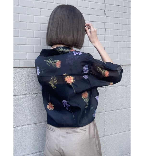 MURUA「フラワーシアーオープンカラーシャツ【WEB限定】」|シャツ・ブラウス|