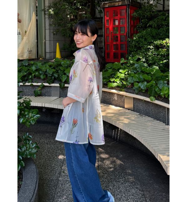 MURUA「フラワーシアーオープンカラーシャツ【WEB限定】」|シャツ・ブラウス|