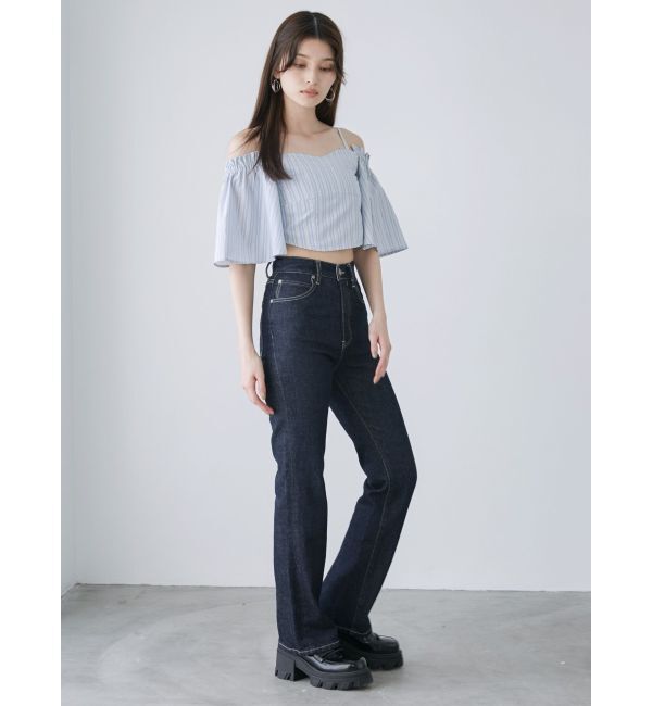 MURUA「ハイウエストヴィンテージフレアデニム」|デニム|