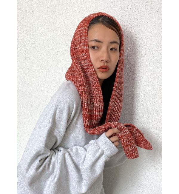 Ungrid「フードニット帽」|ニット帽|オレンジ