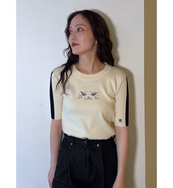 LAGUNAMOON「LAGUNA CATラインニットプルオーバー」|ニット・セーター|アイボリー