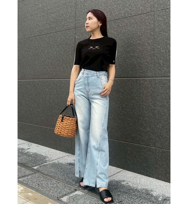 LAGUNAMOON「LAGUNA CATラインニットプルオーバー」|ニット・セーター|