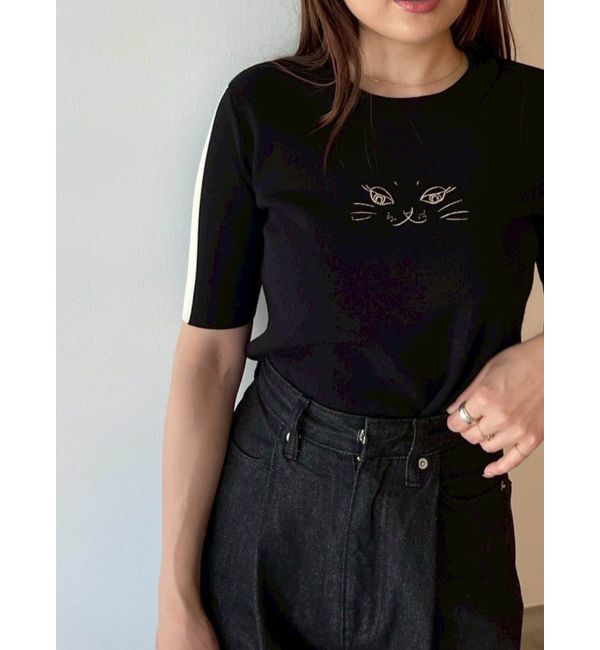 LAGUNAMOON「LAGUNA CATラインニットプルオーバー」|ニット・セーター|