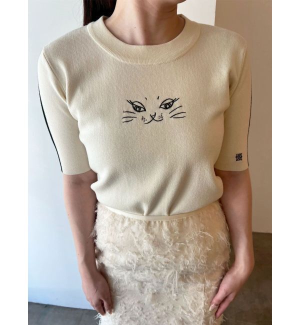 LAGUNAMOON「LAGUNA CATラインニットプルオーバー」|ニット・セーター|