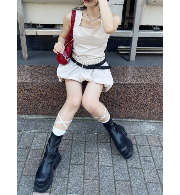 EVRIS「プラットフォームショートブーツ」|ショートブーツ|