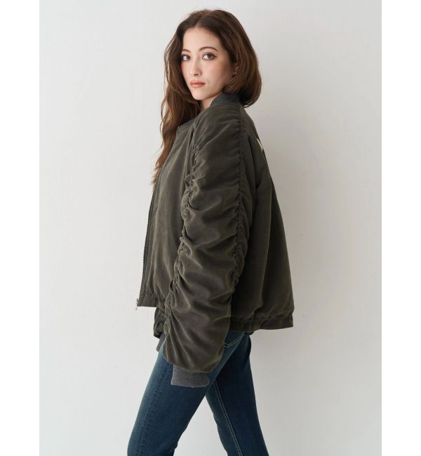 EVRIS「ボリュームギャザーショートMA-1」|ブルゾン・スタジャン|