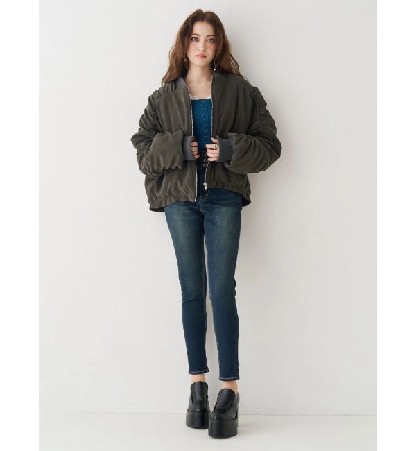 EVRIS「ボリュームギャザーショートMA-1」|ブルゾン・スタジャン|