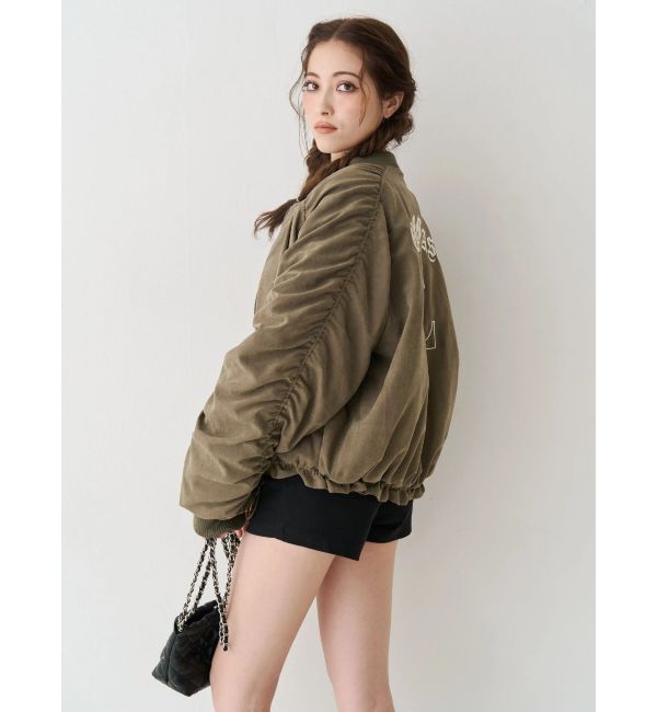 EVRIS「ボリュームギャザーショートMA-1」|ブルゾン・スタジャン|