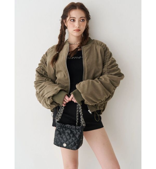 EVRIS「ボリュームギャザーショートMA-1」|ブルゾン・スタジャン|