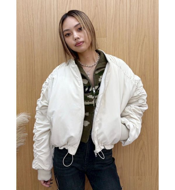 EVRIS「ボリュームギャザーショートMA-1」|ブルゾン・スタジャン|