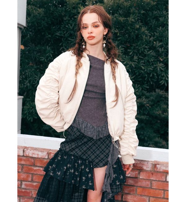 EVRIS「ボリュームギャザーショートMA-1」|ブルゾン・スタジャン|