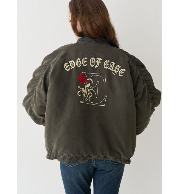 EVRIS「ボリュームギャザーショートMA-1」|ブルゾン・スタジャン|ブラック