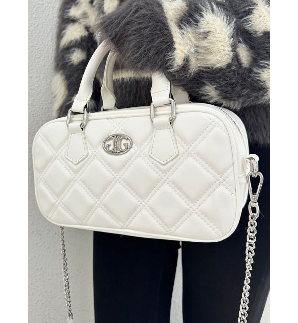 GYDA「キルティングrectangle BAG」|ハンドバッグ|オフホワイト