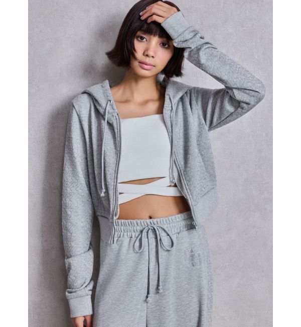 GYDA「GG chain glitter print shortパーカー」|パーカー|