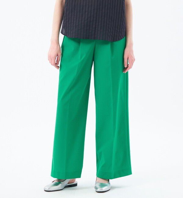 MACKINTOSH PHILOSOPHY「サマーサッカータックワイドパンツ」|その他|グリーン