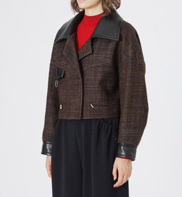  「ツイードショートトレンチブルゾン」|ブルゾン・スタジャン|