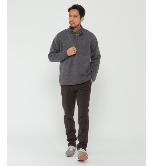 ikka「セーターフリースハーフスナッププルオーバー」|パーカー|