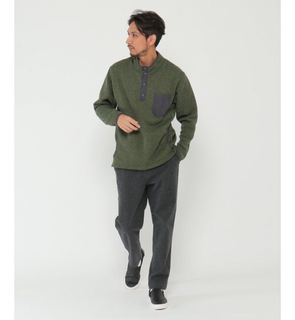 ikka「セーターフリースハーフスナッププルオーバー」|パーカー|