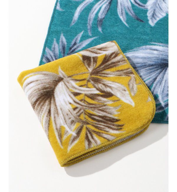 ikka「プリントハンカチ リーフ柄」|その他|イエロー