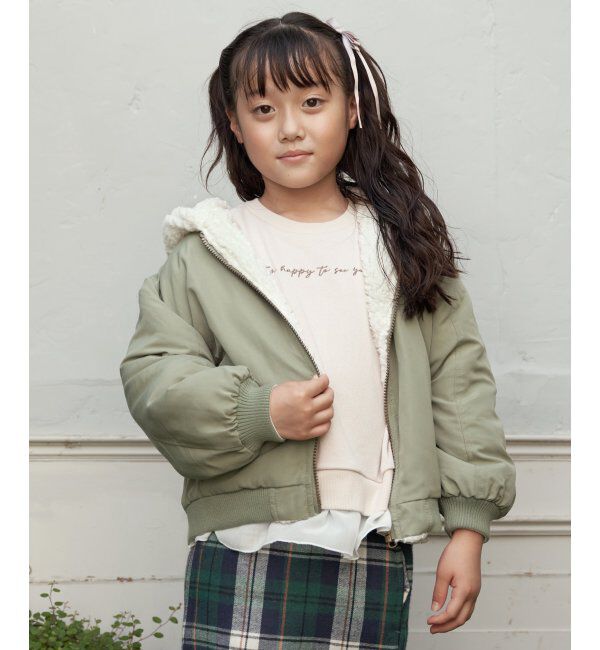 ikka kids「【キッズ】リバーシブルフードボアブルゾン（120~160cm）」|その他|
