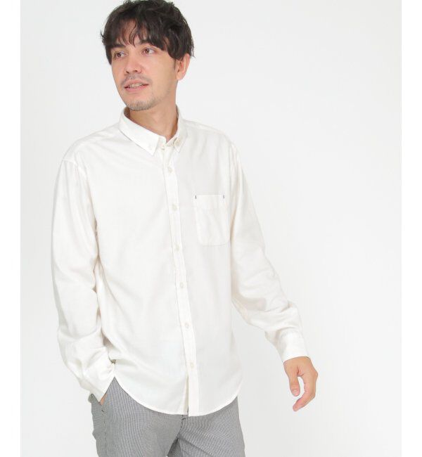 ikka「イージーケアフランネル無地シャツ」|シャツ・ブラウス|ホワイト