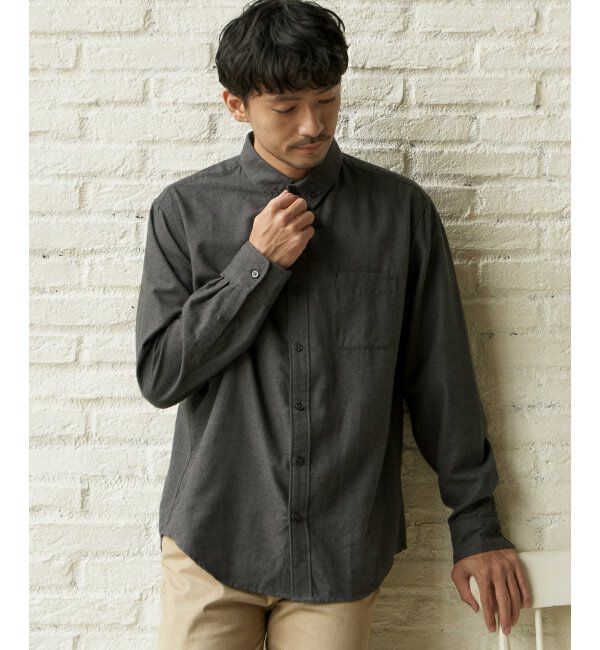 ikka「イージーケアフランネル無地シャツ」|シャツ・ブラウス|