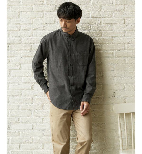 ikka「イージーケアフランネル無地シャツ」|シャツ・ブラウス|